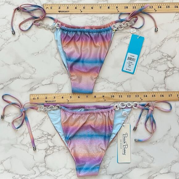 Beach Bunny Lover Triangle Top & Lover Tie Side Thong - Dawn Ombre $240 - Picture 11 of 12